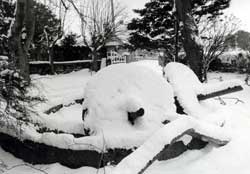 Montfarville sous la neige vers 1980